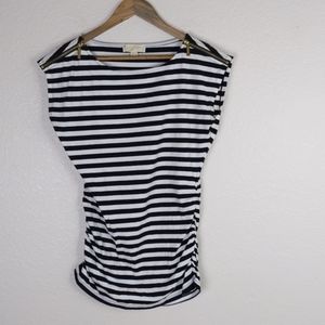 Michael Kors black and white stripe Dolan top